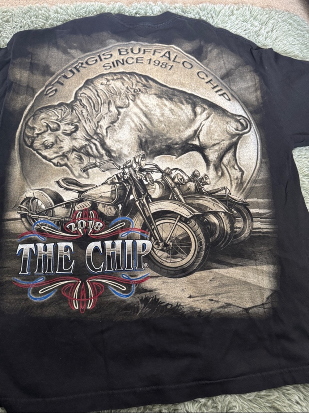 Sturgis Buffalo Chip 2018 Motorcycle Graphic Tee - Black